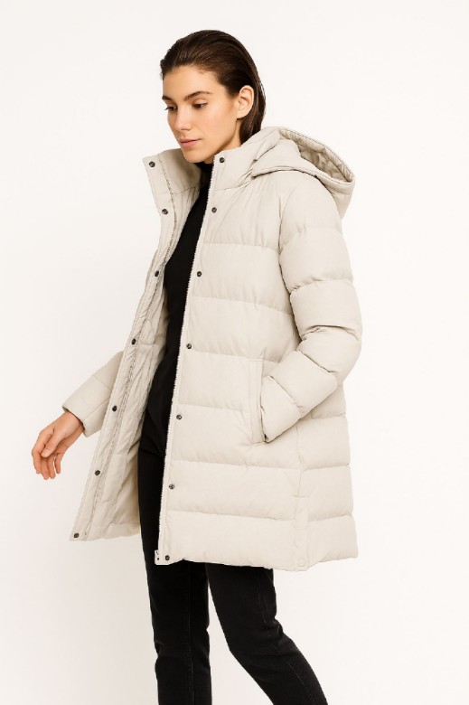 Picture of Long Quilted Hooded Puffer Coat
