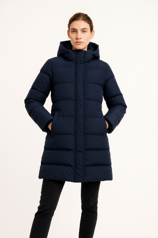 Picture of Long Quilted Hooded Puffer Coat