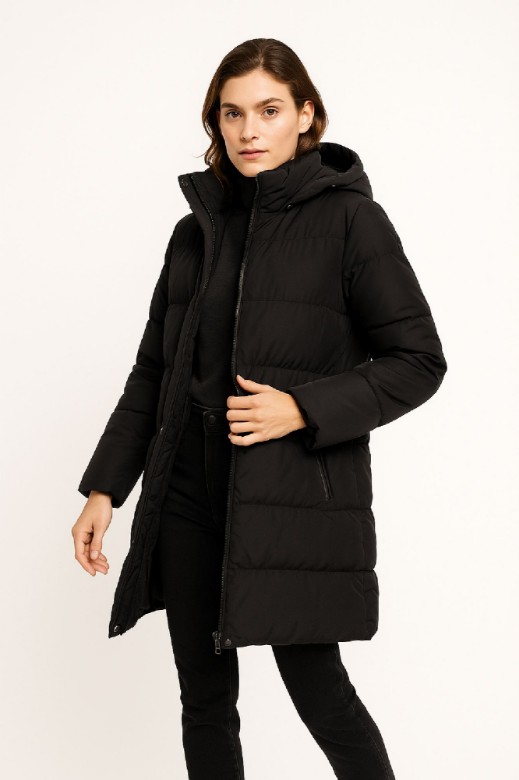 Picture of Long Quilted Hooded Puffer Coat