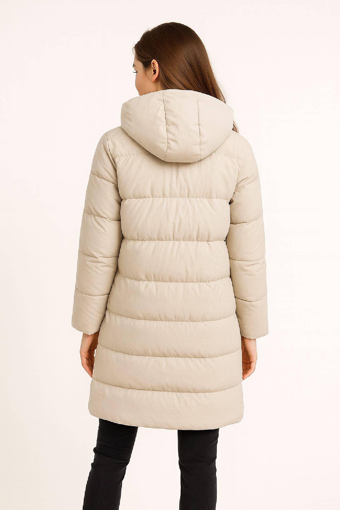 Picture of Long Quilted Hooded Puffer Coat