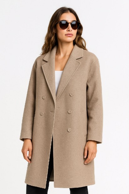 Picture of Wool Coat with Classic Double-Breasted Design