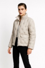 Picture of Short Quilted Jacket with Textured Stitching