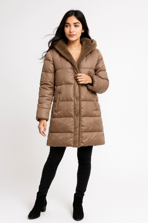 Picture of Long Puffer Coat with Soft Lining & Elegant Hood