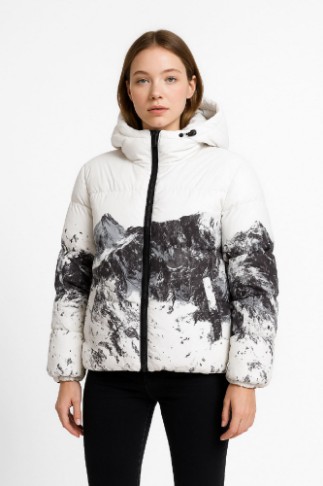 Picture of Mountain-Print Puffer Jacket