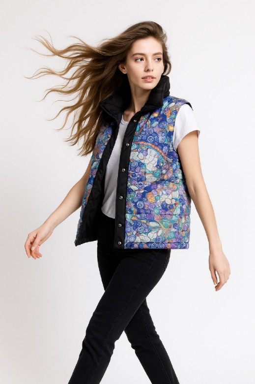 Picture of Quilted Vest with Artistic Pattern