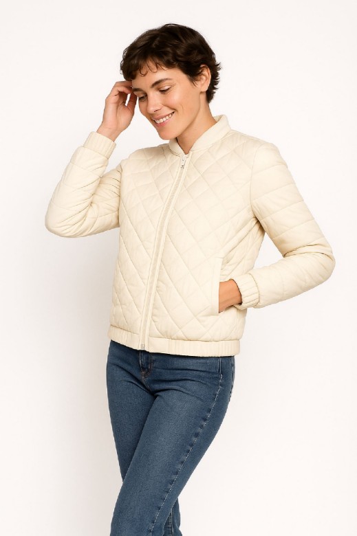 Picture of Short Quilted Jacket with Minimal Silhouette