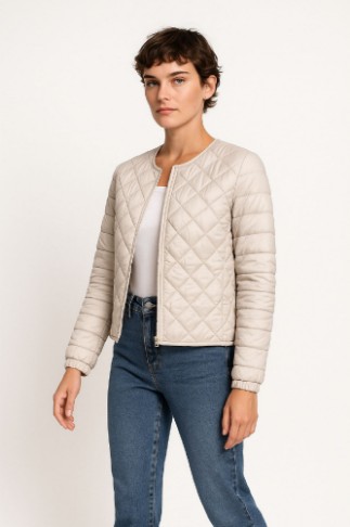Picture of Short Quilted Jacket with Minimal Silhouette
