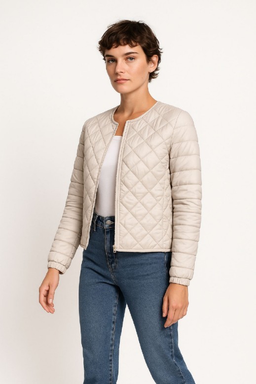 Picture of Short Quilted Jacket with Minimal Silhouette