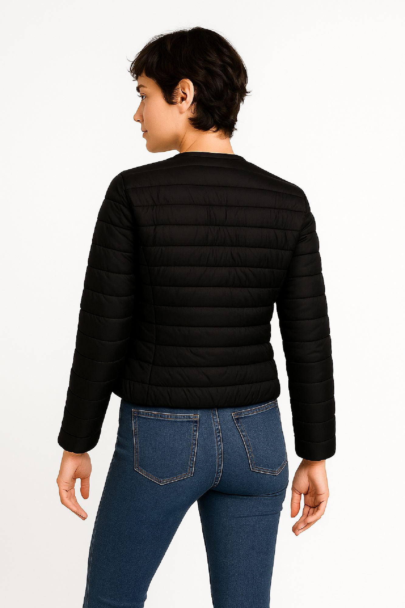 Picture of Short Quilted Jacket with Minimal Silhouette