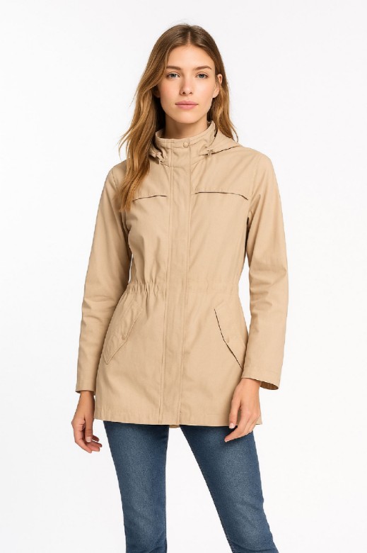 Picture of Light Hooded Parka with Elastic Waist