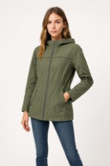 Picture of Light Hooded Parka with Elastic Waist