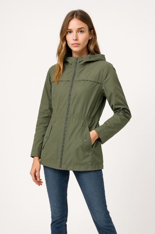 Picture of Light Hooded Parka with Elastic Waist