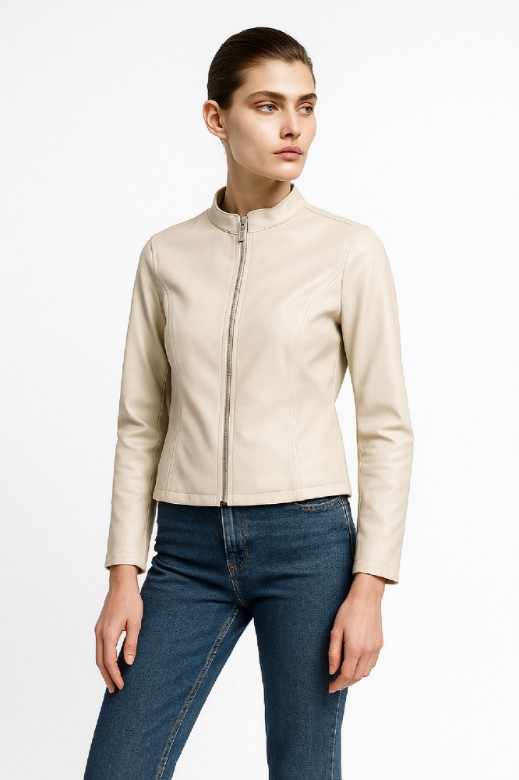 Picture of Minimal Leather Jacket with Clean Line