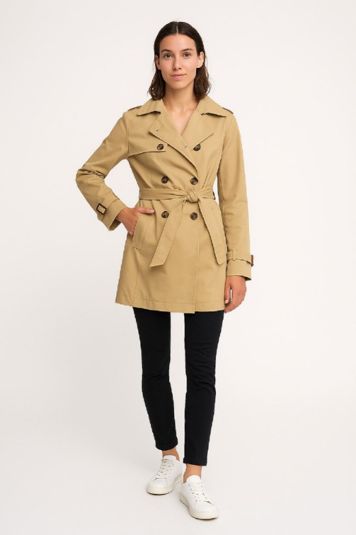 Picture of Double-Breasted Belted Trench