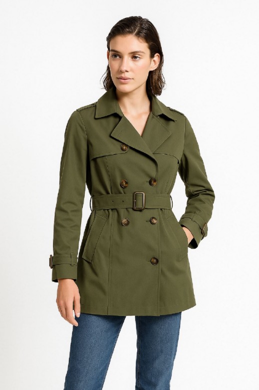 Picture of Double-Breasted Belted Trench