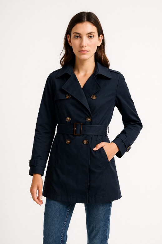 Picture of Double-Breasted Belted Trench