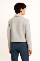 Picture of Cropped Wool-Blend Jacket with Asymmetric Zipper