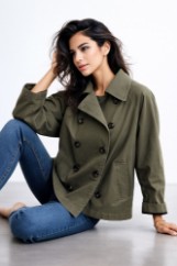 Picture of Short Trench-Style Jacket with Double Breasted Front