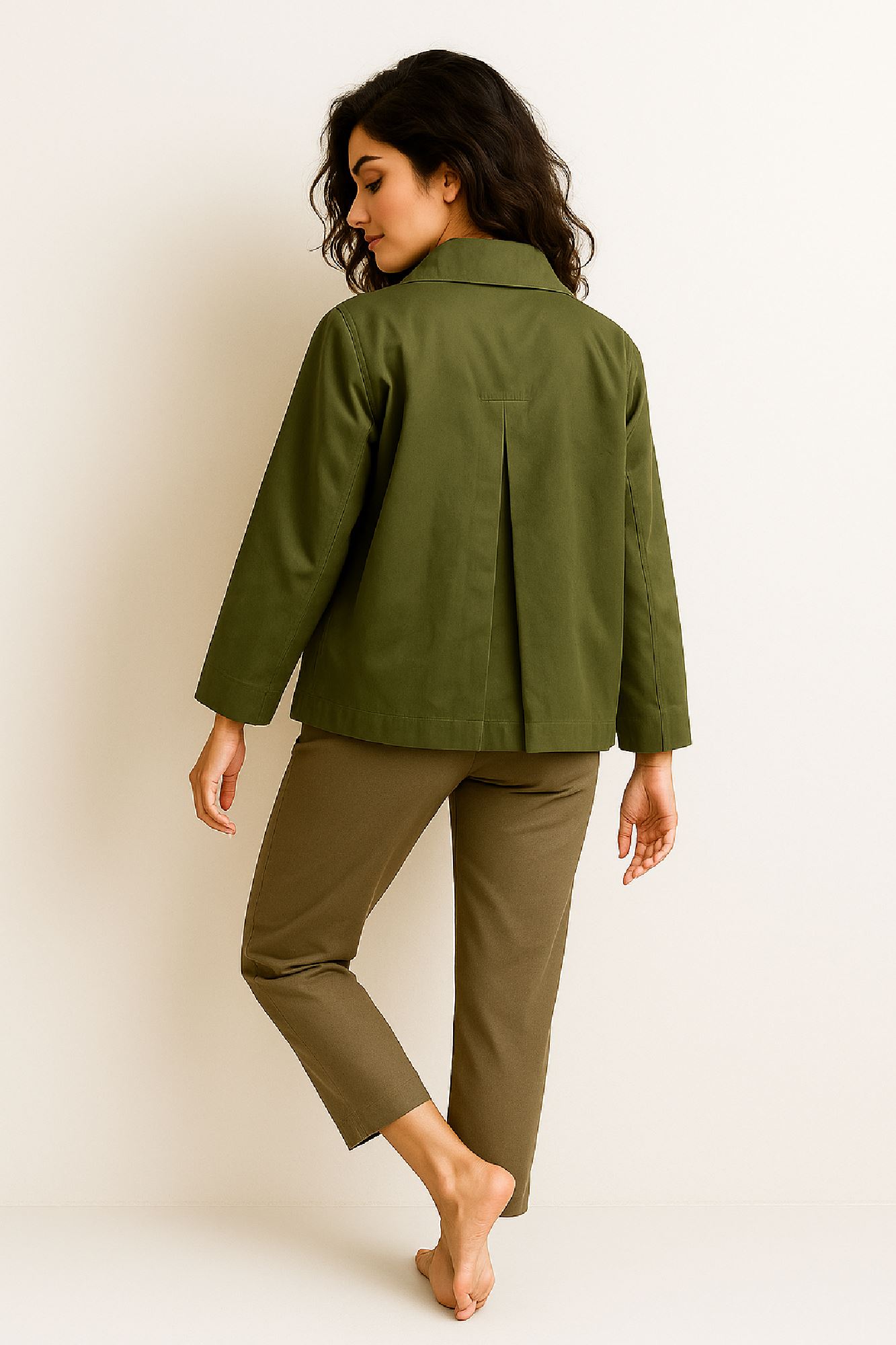 Picture of Short Trench-Style Jacket with Double Breasted Front