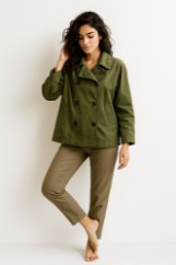 Picture of Short Trench-Style Jacket with Double Breasted Front
