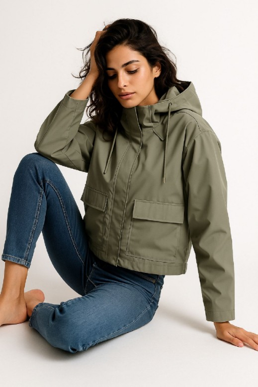 Picture of Short Technical Jacket with Relaxed Fit