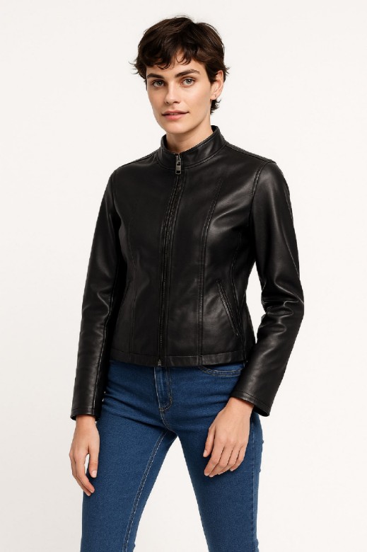 Picture of Short Minimal Leather Jacket