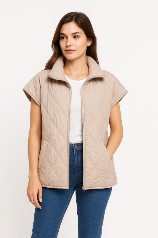 Picture of Quilted Vest with High Stand Collar