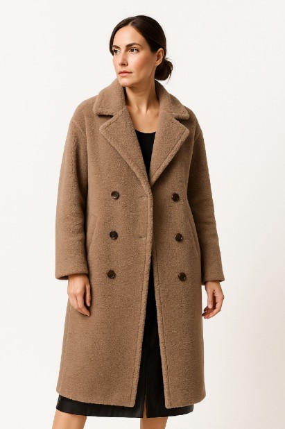 Εικόνα της b'Μάλλινο Μακρύ Παλτό με Oversized Γιακά