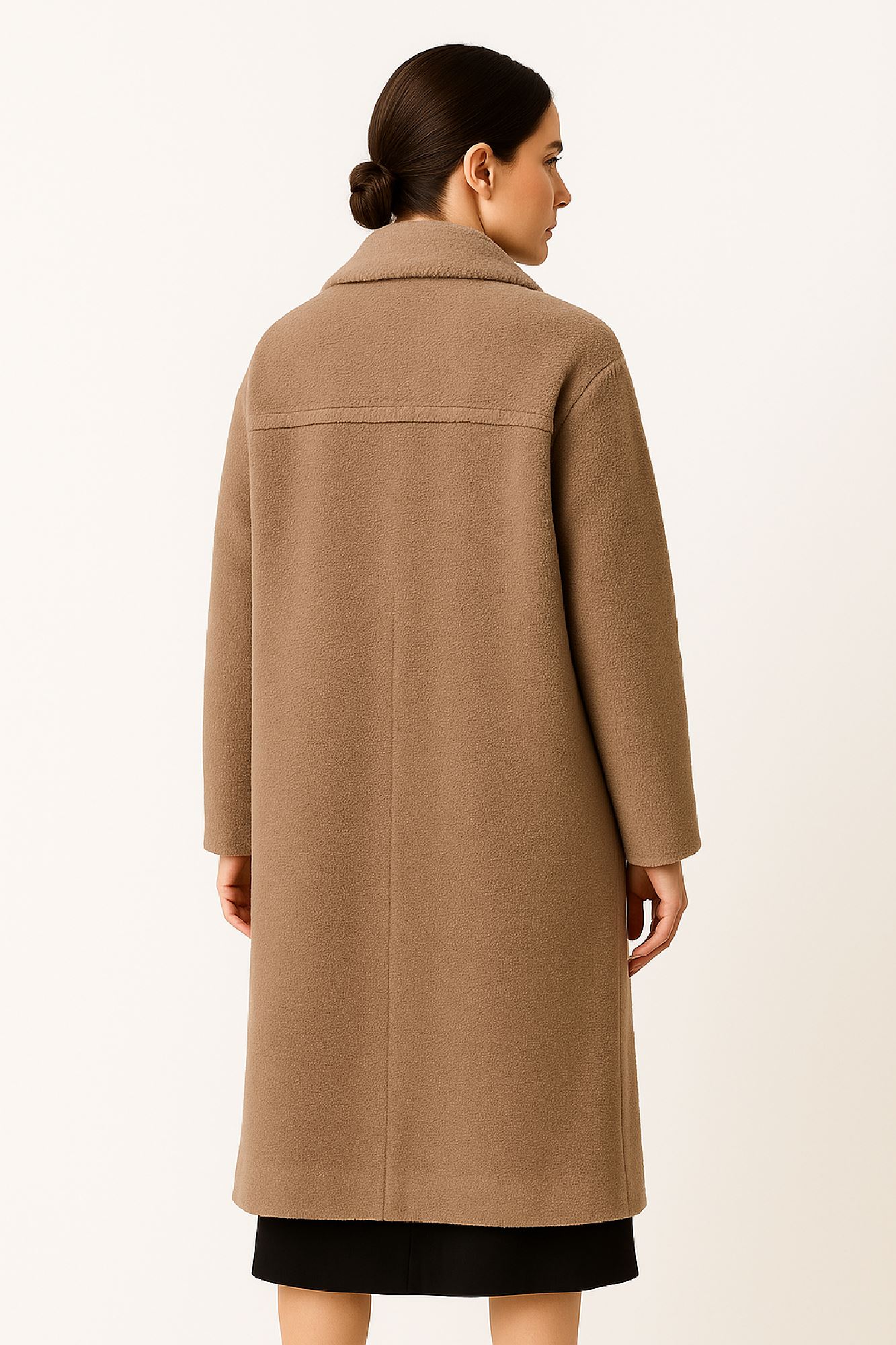 Picture of Long Wool Coat with Oversized Collar