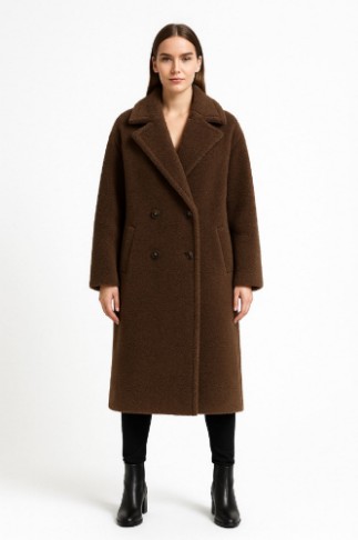 Εικόνα της b'Μάλλινο Μακρύ Παλτό με Oversized Γιακά