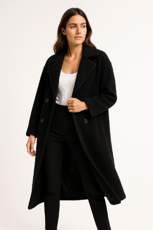 Picture of Long Wool Coat with Oversized Collar