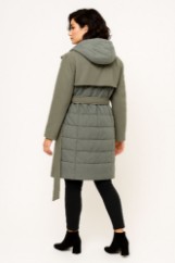 Picture of Long Textured Coat with Belt Detail