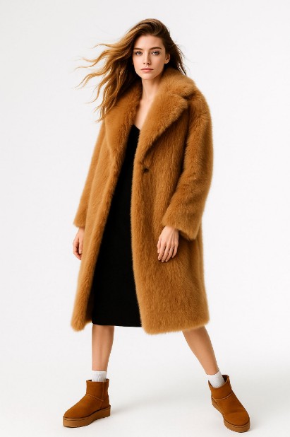 Picture of Maxi Faux-Fur Statement Coat