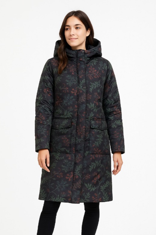 Picture of Water-Repellent Puffer Parka with Modern Pattern
