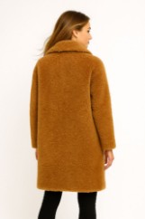 Picture of Long Textured Faux-Fur Coat with Classic Silhouette