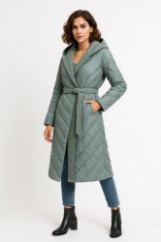 Picture of Long Quilted Belted Parka