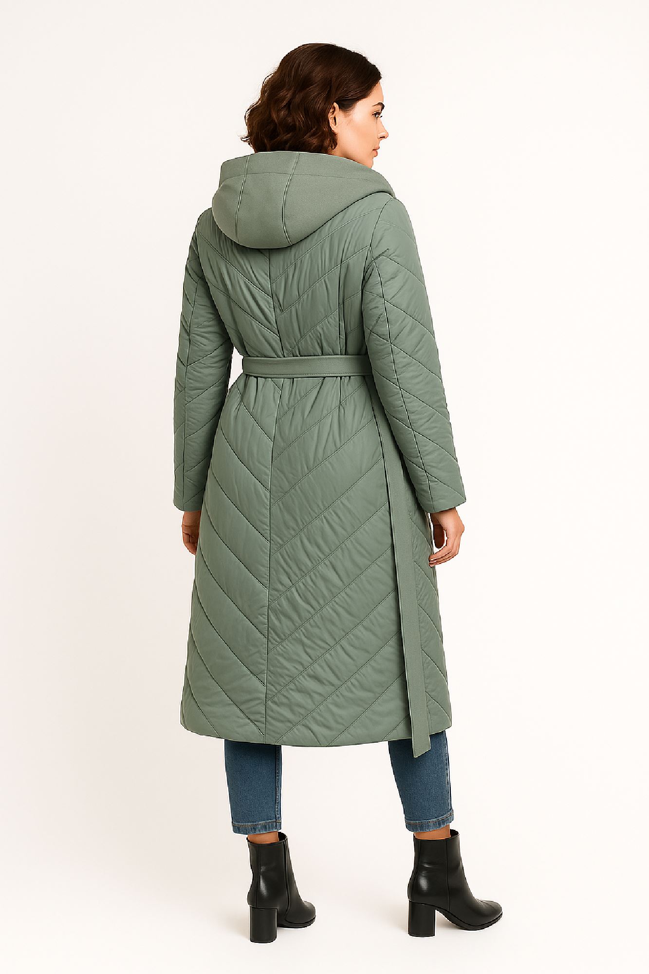 Picture of Long Quilted Belted Parka