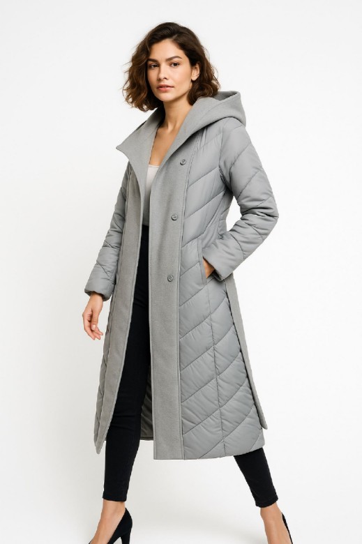 Picture of Long Quilted Belted Parka