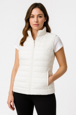 Εικόνα της b'Αμάνικο Μπουφάν με Ελαφριά Ενίσχυση και Ψηλό Γιακά