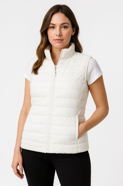 Εικόνα της b'Αμάνικο Μπουφάν με Ελαφριά Ενίσχυση και Ψηλό Γιακά