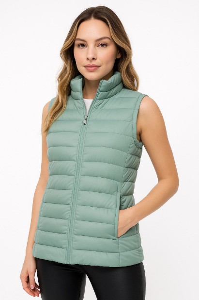 Εικόνα της b'Αμάνικο Μπουφάν με Ελαφριά Ενίσχυση και Ψηλό Γιακά