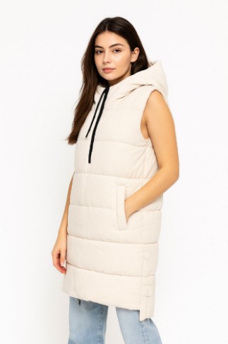 Picture of b'Long Quilted Hooded Vest