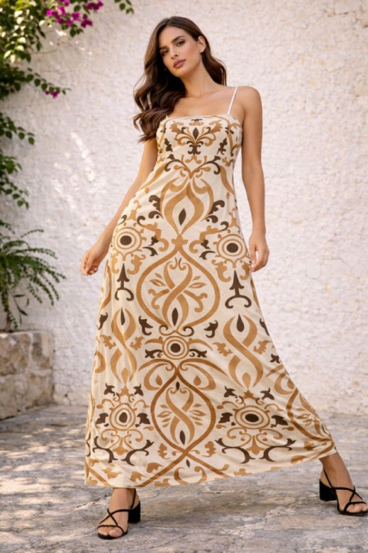 Picture of Printed Open-Back Tie Maxi Dress