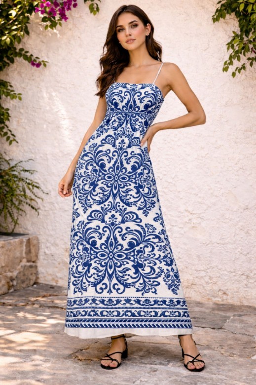 Picture of Printed Open-Back Tie Maxi Dress