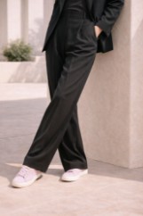 Εικόνα της Ψηλόμεσο Tailored Wide-Leg Παντελόνι