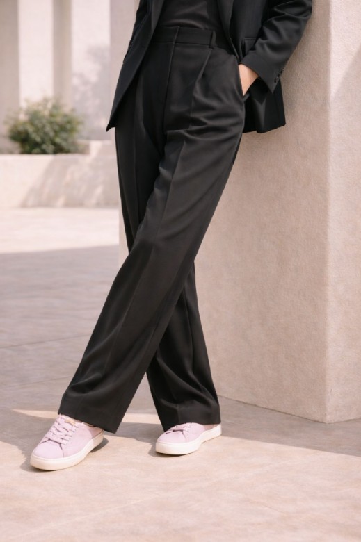 Εικόνα της Ψηλόμεσο Tailored Wide-Leg Παντελόνι