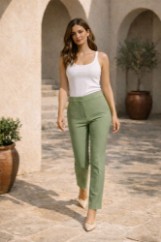 Εικόνα της Στενό Ελαστικό Tailored Παντελόνι