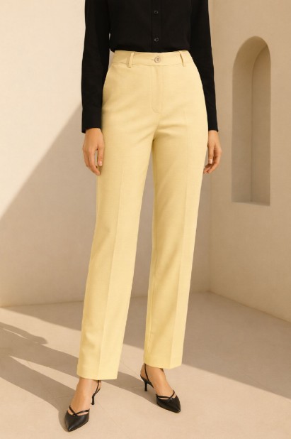 Εικόνα της Ελαστικό Ίσιο Tailored Παντελόνι