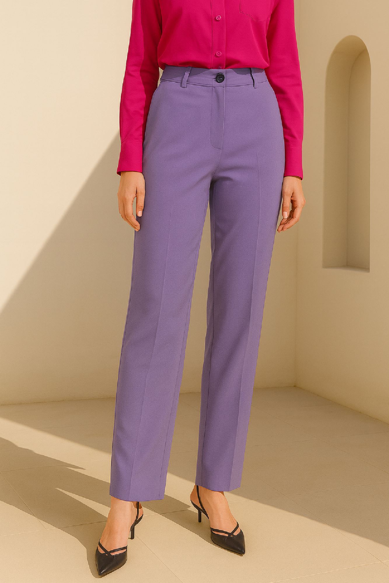 Εικόνα της Ελαστικό Ίσιο Tailored Παντελόνι