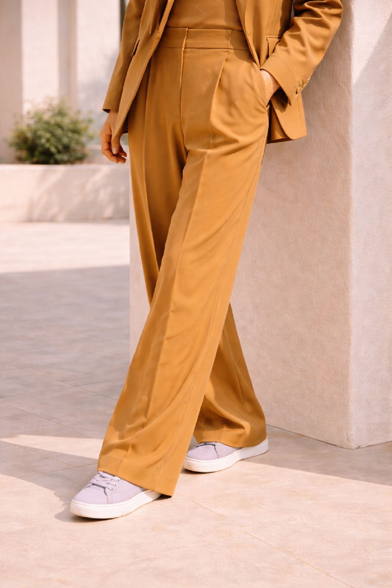 Εικόνα της Ψηλόμεσο Tailored Wide-Leg Παντελόνι